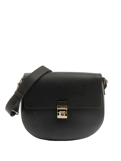 FURLA GLENN Bolso Saddle de piel con estampado keria negro - Bolsos Mujer