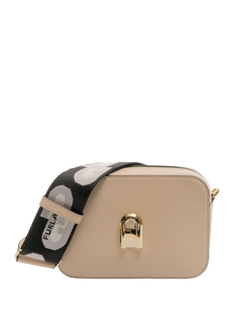 FURLA GARDENIA Bolso porta cámara de piel con estampado keria bailarina i+toni hielo - Bolsos Mujer