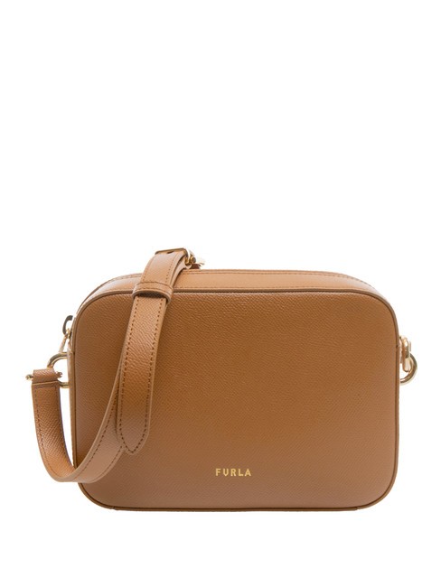 FURLA GARDENIA Bolso de hombro de piel con estampado Andrómeda brandy - Bolsos Mujer