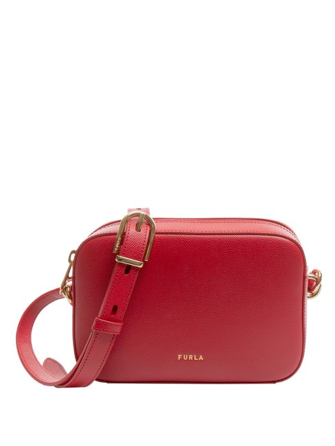 FURLA GARDENIA Bolso de hombro de piel con estampado Andrómeda rojo veneciano - Bolsos Mujer