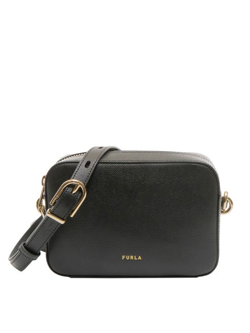 FURLA GARDENIA Bolso de hombro de piel con estampado Andrómeda negro - Bolsos Mujer