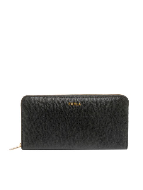 FURLA GARDENIA Cartera grande de piel con cremallera negro - Carteras Mujer