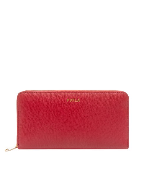 FURLA GARDENIA Cartera grande de piel con cremallera rojo veneciano - Carteras Mujer