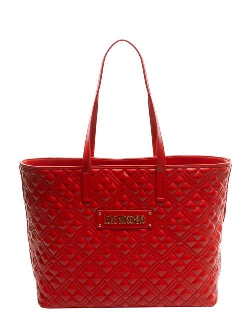 LOVE MOSCHINO QUILTED Bolsa de compras acolchada ROJO - Bolsos Mujer