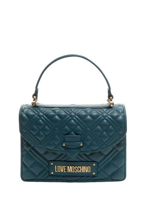 LOVE MOSCHINO QUILTED Bolso maletín con bandolera esmeralda - Bolsos Mujer