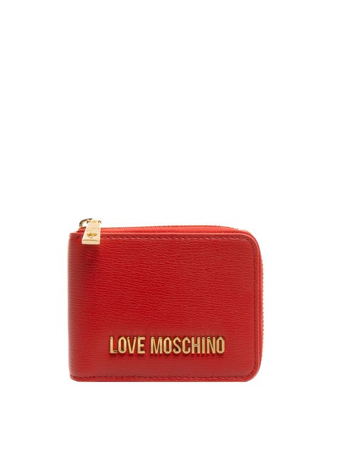 LOVE MOSCHINO LOGO LETTERING Cartera mediana con cremallera ROJO - Carteras Mujer