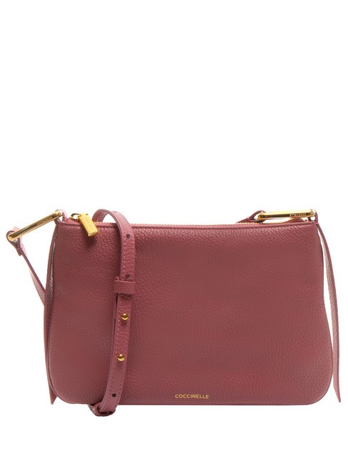 COCCINELLE MAGIE Bolso plano de piel con textura palo de rosa - Bolsos Mujer