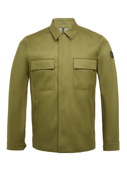 PIQUADRO J55 Chaqueta camisera de lino técnico VERDE - Chaquetas de hombre