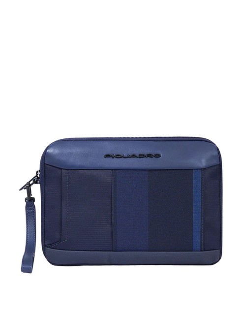 PIQUADRO STEVE Bolso de mano de piel y tela azul - Fundas para tablet & Organizer