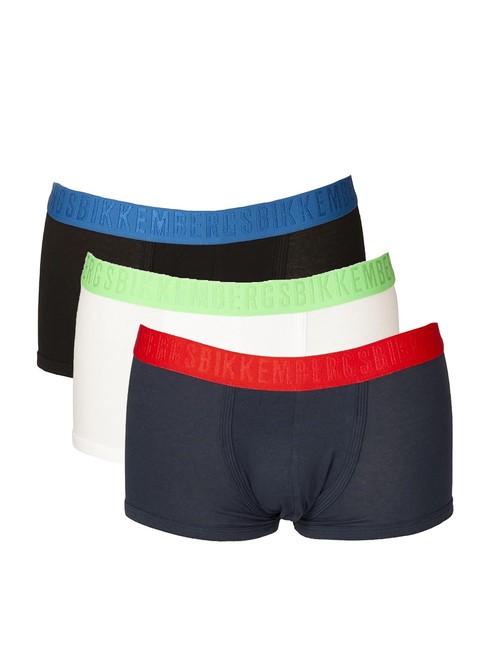 BIKKEMBERGS FASHION BICOLOR Conjunto de 3 boxers blanco azul marino negro - Calzoncillos de hombre