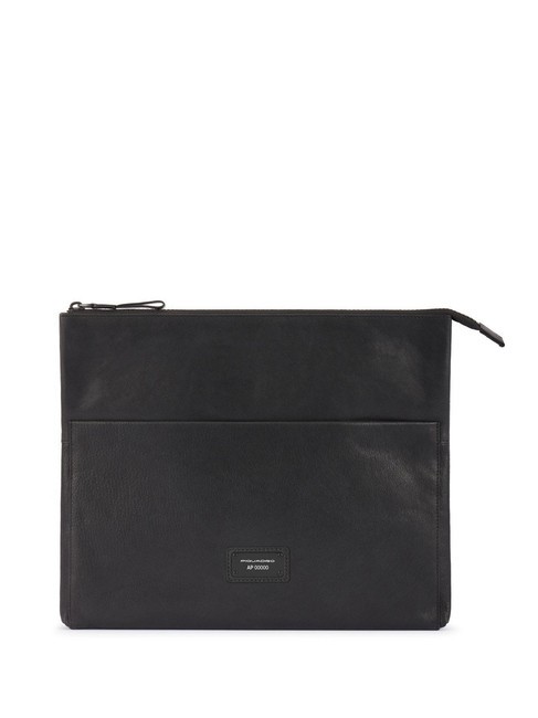 PIQUADRO HARPER Bolso de mano plano de piel negro - Fundas para tablet & Organizer