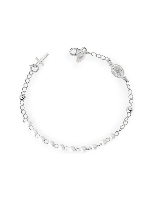 AMEN ROSARI Pulsera de plata con perlas. rodio - Pulseras