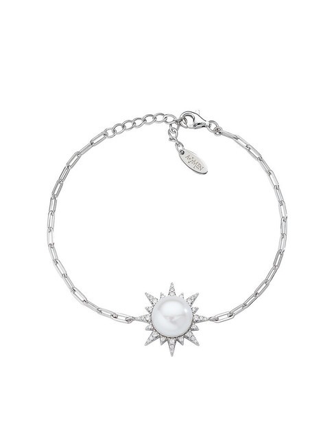 AMEN SOLE Pulsera de plata con perla rodio - Pulseras