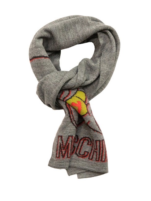 MOSCHINO TEDDY TOY Bufanda mezcla de lana gris claro - Bufandas