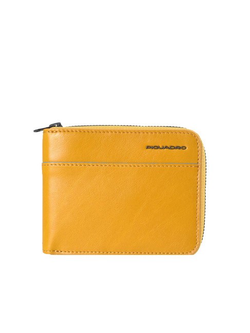 PIQUADRO HARPER  Minicartera de piel amarillo - Carteras Hombre