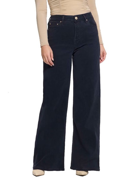 GUESS BELLFLOWER Pantalón de terciopelo traje azul - Pantalones de mujer