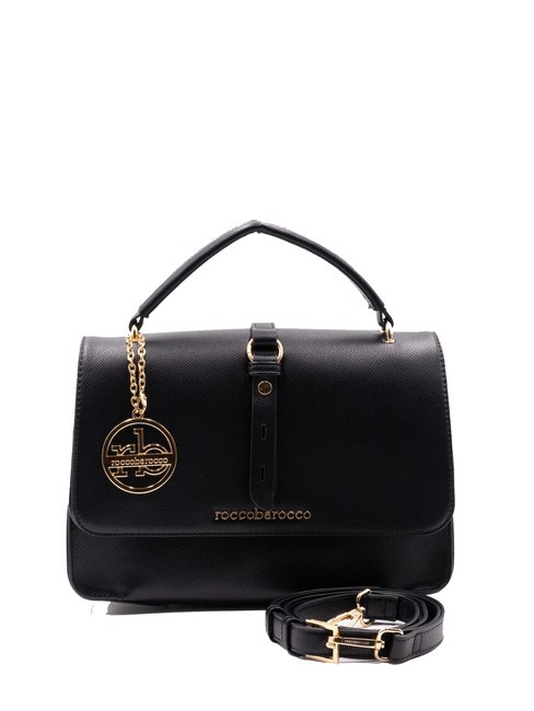 ROCCOBAROCCO GLAM Bolso pequeño con solapa y bandolera negro - Bolsos Mujer