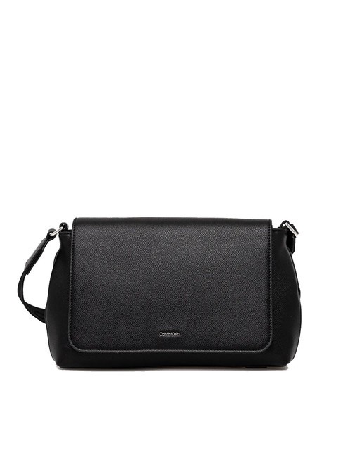 CALVIN KLEIN CK MUST Bolso bandolera con solapa pvh negro - Bolsos Mujer