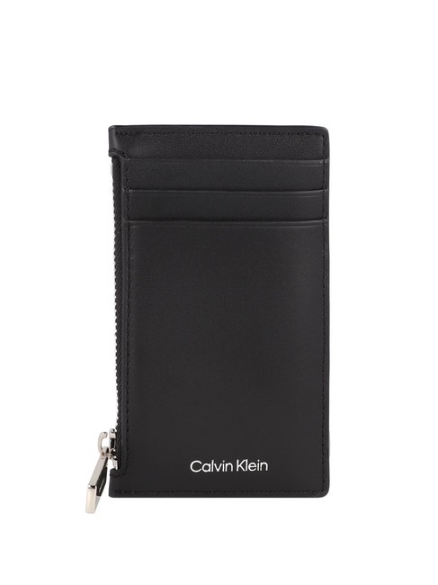 CALVIN KLEIN CK SLEEK Tarjetero de piel 6 cc pvh negro - Carteras Hombre