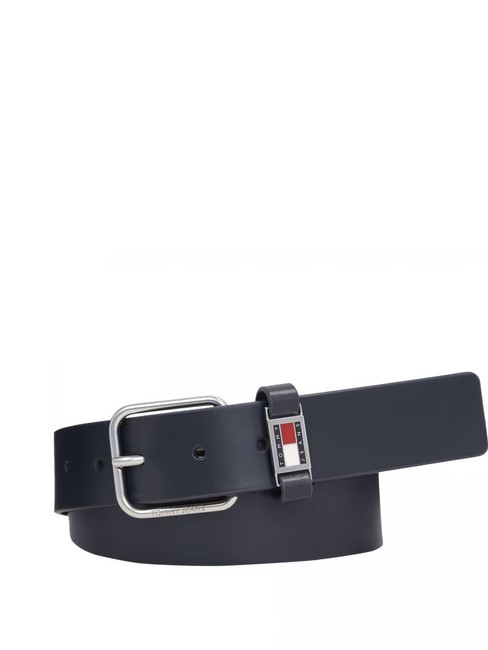 TOMMY HILFIGER TOMMY JEANS SCANTON cinturón de cuero noche oscura azul marino - Cinturones