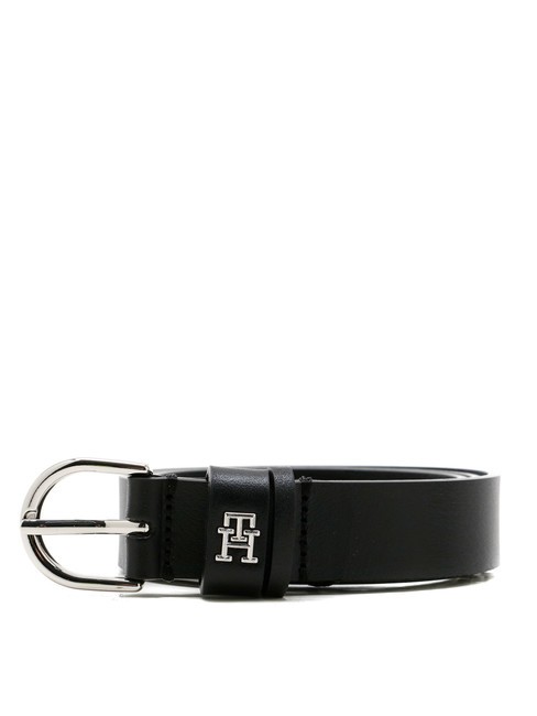 TOMMY HILFIGER ESSENTIAL EFFORTLESS cinturón de cuero negro - Cinturones