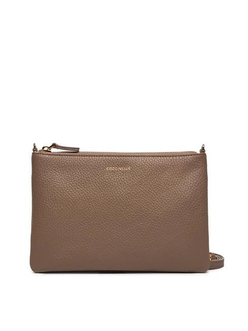 COCCINELLE BEST CROSSBODY Minibolso de piel topo cálido - Bolsos Mujer