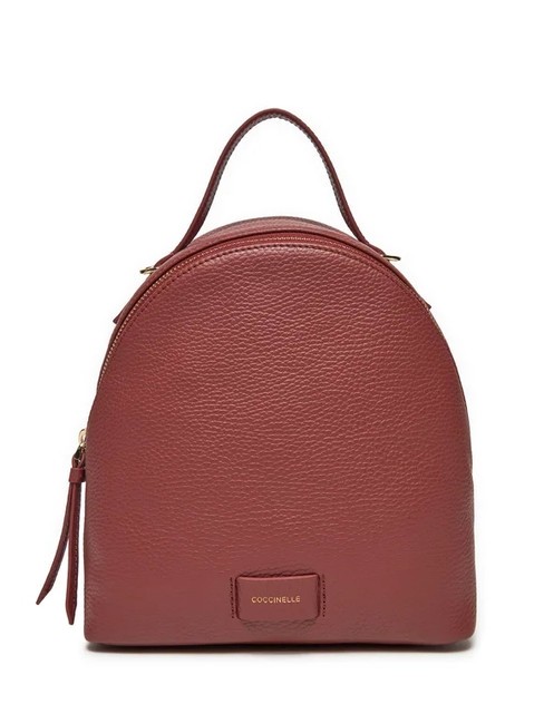 COCCINELLE VOILE Mochila redonda de piel texturizada brandy - Bolsos Mujer