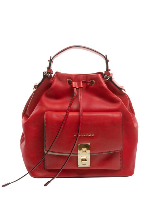 PIQUADRO DAFNE  Bolso bombonera de piel ROJO - Bolsos Mujer