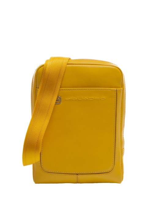 PIQUADRO Bandolera VIBE out, de piel martillada amarillo 4 - Bandoleras Hombre