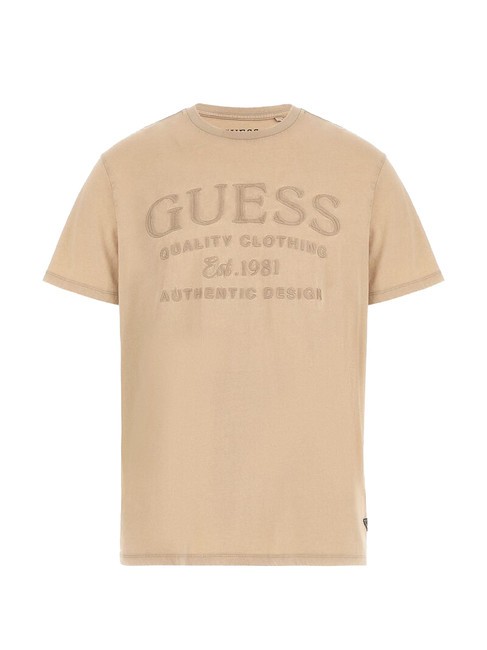 GUESS EMBROIDERY  Camiseta de algodón barro del desierto multi - camiseta