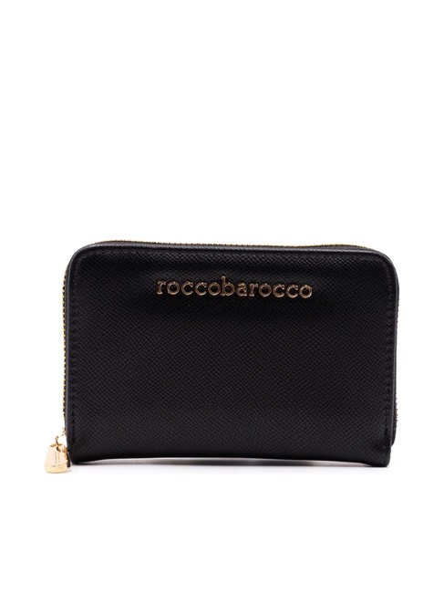 ROCCOBAROCCO LOGO METALLICO Cartera mediana con cremallera negro - Carteras Mujer