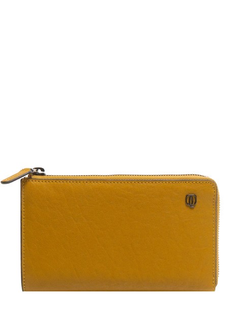 PIQUADRO BLACK SQUARE  Monedero de cuero amarillo - Carteras Hombre