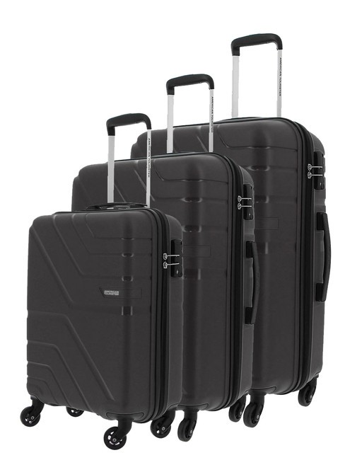 AMERICAN TOURISTER UPLAND Juego de 3 carros: cabina, mediano, grande NEGRO - Set Trolley