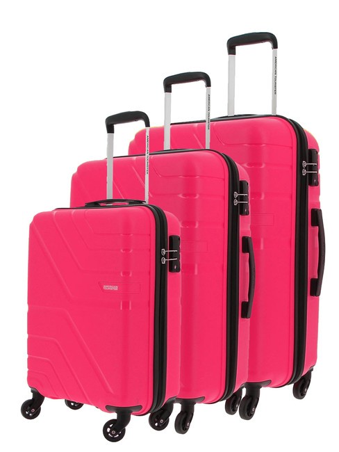 AMERICAN TOURISTER UPLAND Juego de 3 carros: cabina, mediano, grande rosa - Set Trolley