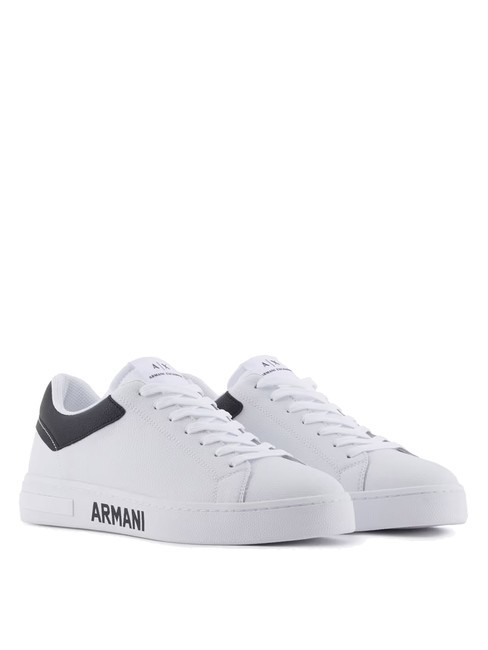 ARMANI EXCHANGE A|X Zapatillas de piel para hombre. MULTICOLOR / OP.WHITE + NEGRO - Zapatos Hombre