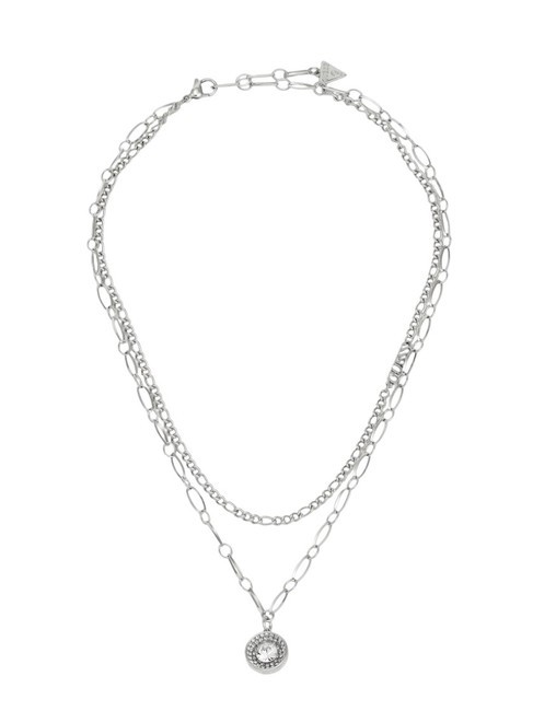 GUESS UNIQUE SOLITAIRE Collar de doble cadena SILVER - Collares