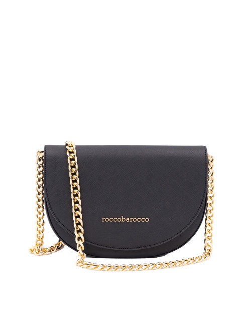 ROCCOBAROCCO JODIE Bolso Saddle con bandolera de cadena negro - Bolsos Mujer