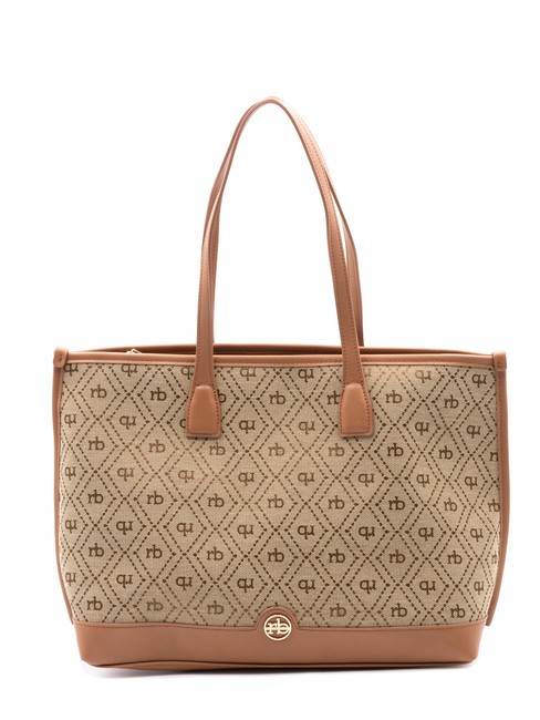 ROCCOBAROCCO FRIDA Bolso shopping en tejido jacquard natural - Bolsos Mujer