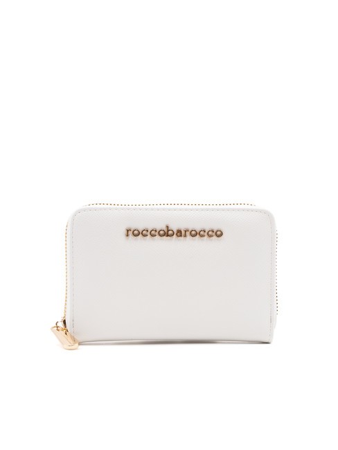 ROCCOBAROCCO LOGO METALLICO Cartera mediana con cremallera blanquecino - Carteras Mujer