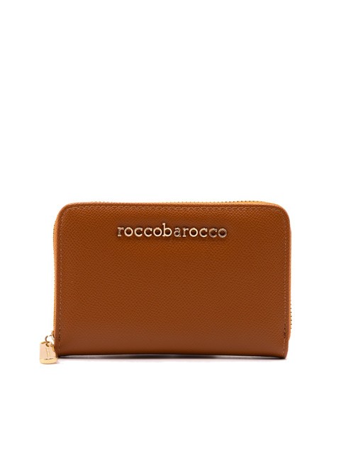 ROCCOBAROCCO LOGO METALLICO Cartera mediana con cremallera broncearse - Carteras Mujer