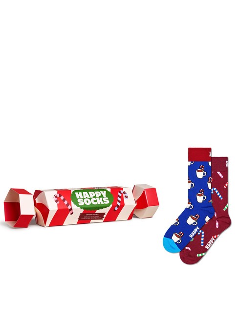 HAPPY SOCKS HOLIDAY STRIPED CRACKER Set de regalo de 2 pares de calcetines. rojo oscuro - Calcetines de hombre