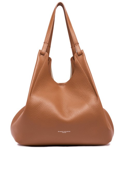 GIANNI CHIARINI DUA Bolso bandolera grande de piel arena-caramelo - Bolsos Mujer