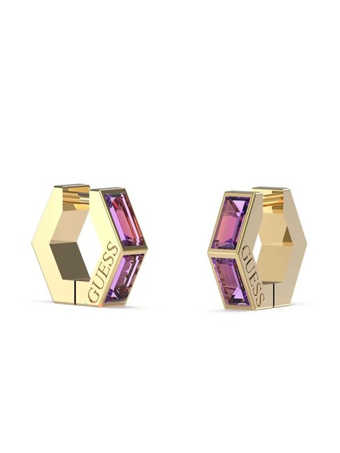 GUESS HUGGIE ME Pendientes con cristales oro amarillo/l.amatista - Pendientes