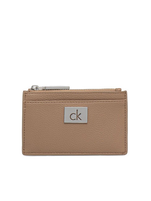 CALVIN KLEIN CK PLAQUE Tarjetero plano con cremallera ánfora - Carteras Mujer