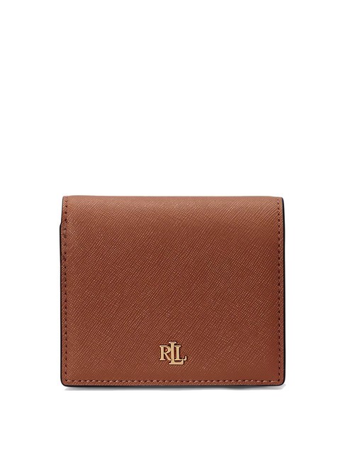 RALPH LAUREN COMPACT Cartera pequeña de piel lauren tan2 - Carteras Mujer