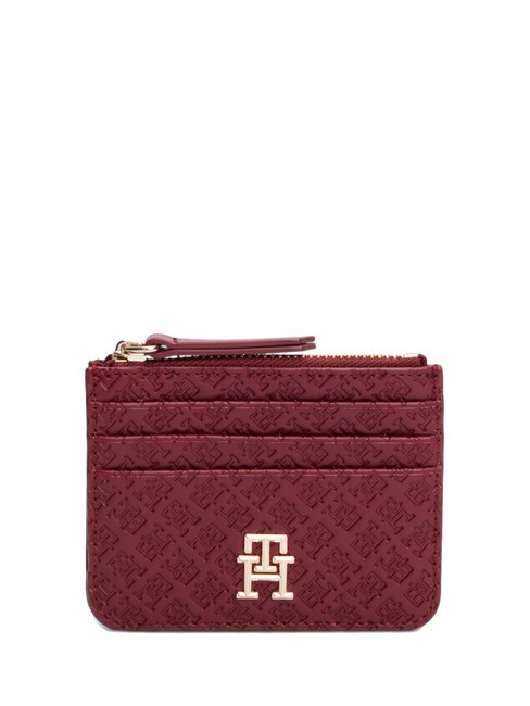 TOMMY HILFIGER TH ETERNITY Tarjetero con cremallera trufa de frambuesa - Carteras Mujer