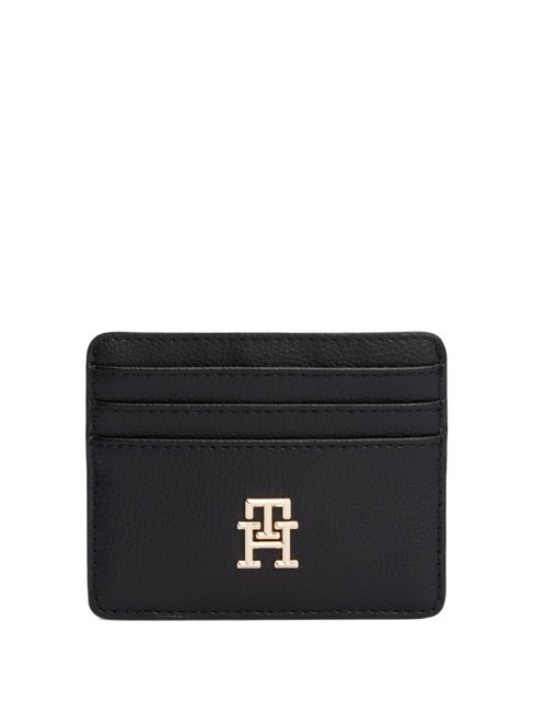 TOMMY HILFIGER TH SOFT LOGOTAPE Tarjetero plano negro - Carteras Mujer