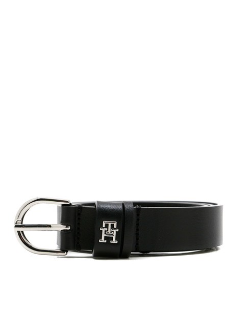 TOMMY HILFIGER ESSENTIAL EFFORTLESS cinturón de cuero negro - Cinturones