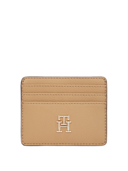 TOMMY HILFIGER TH SOFT LOGOTAPE Tarjetero plano lienzo de safari - Carteras Mujer