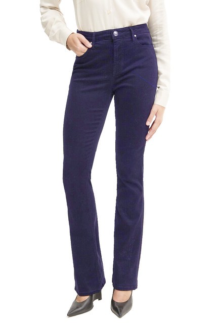 GUESS SEXY FLARE Pantalón elástico efecto terciopelo traje azul - Pantalones de mujer